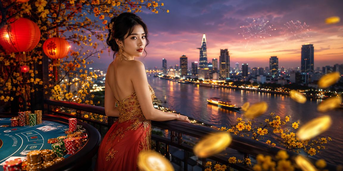 Màn hình baccarat live casino tại lễ hội Tết ở Sài Gòn trên nền tảng 19000